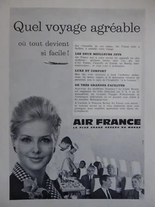 5/1963 PUB COMPAGNIE AIR FRANCE AIRLINE AIRLINER HOTESSE STEWARDESS FRENCH AD - Picture 1 of 1