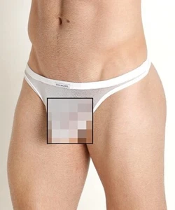 NEU Herren RICK MAJORS Rüstung Netz durchsichtiger Tanga | mittel | weiß - Bild 1 von 5