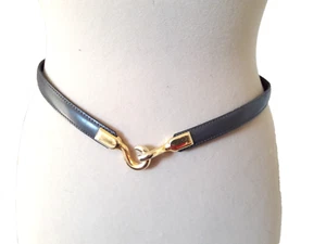 N36 Fine ceinture Cuir gris T.70 Vintage 70 80 grey woman belt sz S/M - Imagen 1 de 13
