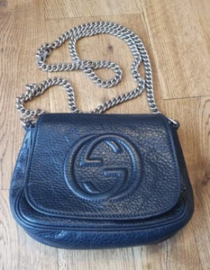 GUCCI SOHO CHAIN SMALL HANDTASCHE 323190 SCHWARZ SEED LEDER SCHULTERTASCHE - Bild 1 von 22