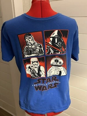 Star Wars Youth Large Blue Cotton Shirt Force Awakens 2016 Lucasfilm Disney - Image 1 of 3