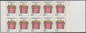 MONACO SC # 1609A POSTFRISCH CPL BOOKLET mit 10 WAPPEN - Bild 1 von 1