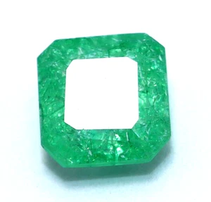 Piedra preciosa suelta certificada verde esmeralda piedra de mayo corte natural Asscher de 11,05 quilates - Imagen 1 de 8
