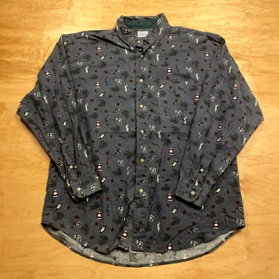 Camisa Vintage Golf Bugle Boy Western Multicolor XL Manga Larga Cuello Botón Foto 1 de 4