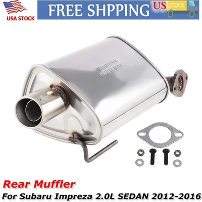 Stainless Steel Rear Muffler For Subaru Impreza 2.0L SEDAN 2012-2016 2015 2014 Foto 1 de 4