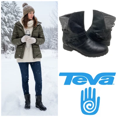 Botas Teva De La Viña Negras Impermeables Cuero Gris Lana Para Mujer Talla 10 1005514 Foto 1 de 4