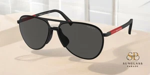 PRADA LINEA ROSSA PS 53ZS 1BO06F Matte Black Dark Grey 59 mm Men's Sunglasses - Picture 1 of 2