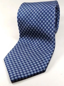 Cravatta Tommy Hilfiger 100% seta uomo lunga 62" blu navy bianca NUOVA - Foto 1 di 3