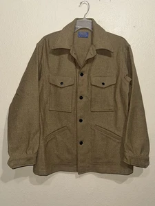 Vintage Pendleton Mackinaw Cruiser Jacket Tan 100% Virgin Wool Men’s Medium 70s - Picture 1 of 7