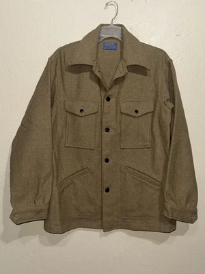 Vintage Pendleton Mackinaw Cruiser Jacket Tan 100% Virgin Wool Men’s Medium 70s - Image 1 of 4