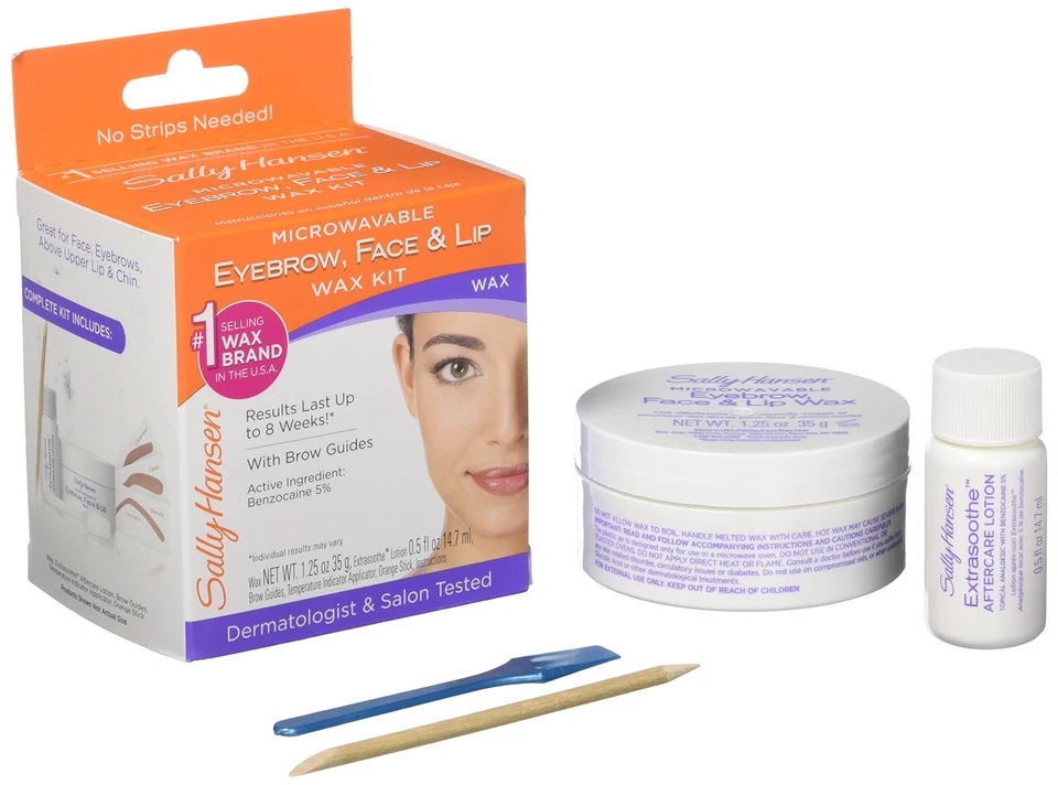 Kit de cera para cejas, cara y labios para microondas, cera para microondas, 0,31 OZ, cera facial Foto 1 de 1