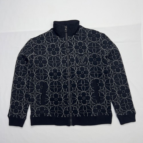 LOUIS VUITTON（LV） Giacca Louis Vuitton bianca e nera con zip e monogramma floreale taglia XS