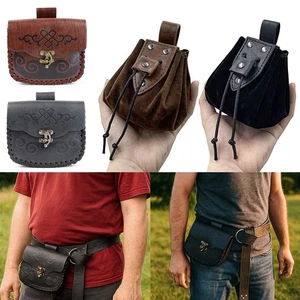 Viking Style Retro Belt Pouch Medieval Design Coin Purse Medieval Fair - Picture 1 of 16
