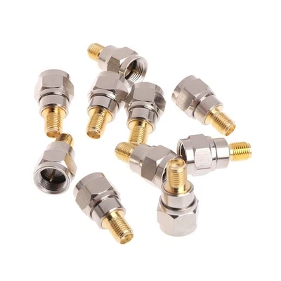 10 Pcs Steel F Type Male Plug To SMA Female Jack RF Coaxial Adapter Connector - Image 1 of 4