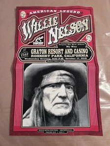 RARE 2018 Willie Nelson concert poster Rohnert Park 2018, California Ltd Ed 30 - Picture 1 of 9