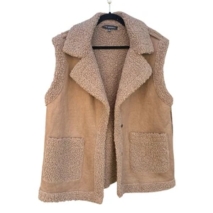 Blu pepper Brown Sherpa Vest, Women’s Large - Picture 1 of 4