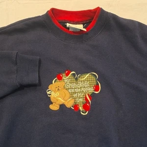 Vintage M&C Sportswear Grandma Grandkids Appliqued Crewneck Sweatshirt L - Picture 1 of 11