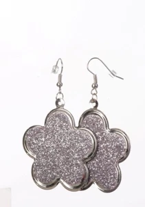 Ohrringe Blume mit Glitter rosa - Bild 1 von 2