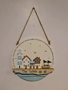 Personalised Nautical Wooden Wall Plaque Beach Rustic Gift, New Home Present. - Picture 1 of 3
