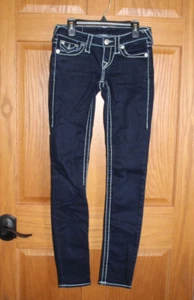 True Religion World Tour Skinny Jeans - Size 24 - Dark Wash - Picture 1 of 14