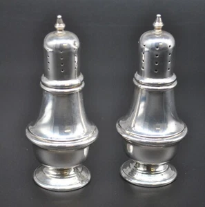 "Salero y pimentero estilo imperio de mediados de los 50 de plata esterlina - TWR / JWW 4""" - Imagen 1 de 6