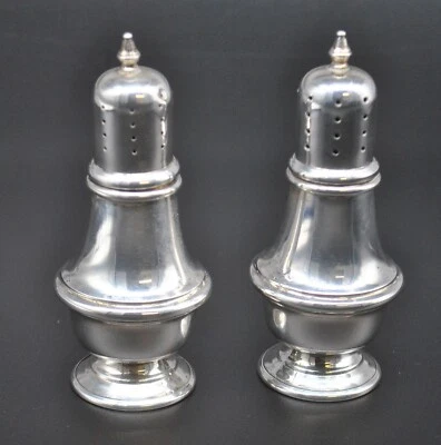 "Salero y pimentero estilo imperio de mediados de los 50 de plata esterlina - TWR / JWW 4""" Foto 1 de 4