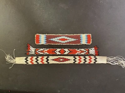 3 piezas de muestra de cuentas de indio nativo boho para mujer diamante rojo azul con cuentas Foto 1 de 4