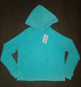 NEW GIRLS CAT & JACK HOODIE HOODED TURQUOISE SWEATSHIRT SIZE L 10-12 - Picture 1 of 4