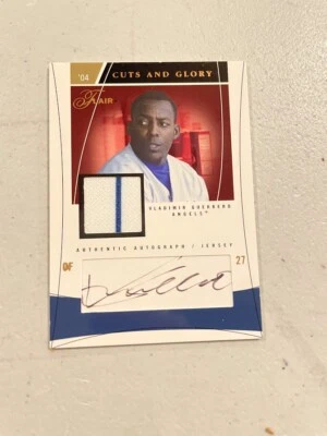 Tarjeta Jersey Autografiada Vladimir Guerrero 2004 Fleer Flair Cuts and Glory/100 Foto 1 de 2