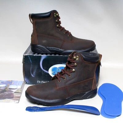 Bota ortopédica para diabéticos de cuero marrón mediano Dr Comfort Boss para hombre talla 9 M 9520 Foto 1 de 4