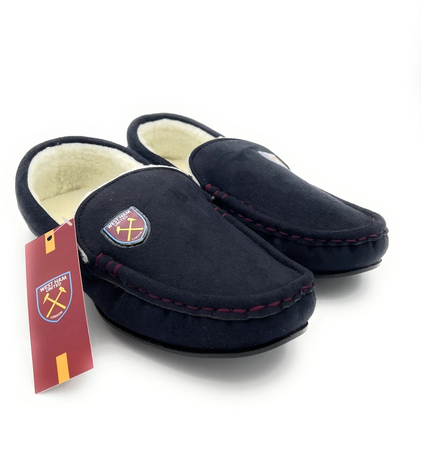 Mens West Ham Moccasin Slipper, Great West ham gift for any occasion - Image 1 of 4