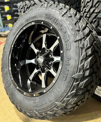 4) 20x12 Moto Metal MO970 Black Wheels 35" Fuel MT Tires 5X5 Jeep Gladiator JT - Image 1 of 4