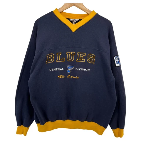 Vintage St Louis Blues Western Conference CSA NHL Hockey Sweatshirt Sz M Patch Cover