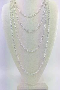 Silver Plated Rope Chain (Brass), 5mm Thick (18, 20, 24, 30, or 36 In) - Picture 1 of 16
