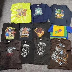 Vintage 90s Kids Youth Boys Graphic Characters Mix Sizes Lot Bundle AS IS READ - Picture 1 of 12