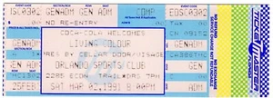 VINTAGE UNUSED LIVING COLOUR CONCERT TICKET - 1991 - VISAGE - ORLANDO FL - Picture 1 of 1