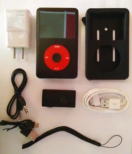IPOD CLASSIC 5.5TH GEN ENHANCED! SD 512GB! WOLFSON DAC! ALUMINIUM FRONT!+BONUS! - Picture 1 of 12