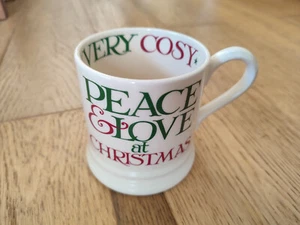 NEU Emma Bridgewater 1/2 Pint Becher Weihnachten Toast Frieden & Liebe (Dünne Füße)