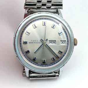 1975 TIMEX Marlin WR 26850 02775 Day Date Calendar Men's 35mm Watch PARTS REPAIR - Picture 1 of 24