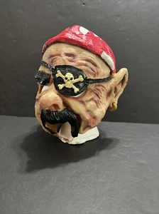Latex Pirate Mask Big Nose Moustache Bandana Skull Costume Halloween 2003 - Picture 1 of 9