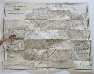 Queens Borough New York Street Index & City Plan c. 1939 folding pocket map - Picture 1 of 15