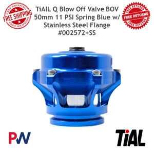 TiAL Q Blow Off Valve BOV 50mm 11 PSI Spring Blue w/ Stainless Steel Flange - Picture 1 of 7