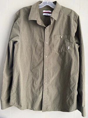 Xadrez xadrez verde Nixon manga longa botão para baixo casual skate masculino grande - Imagem 1 de 4