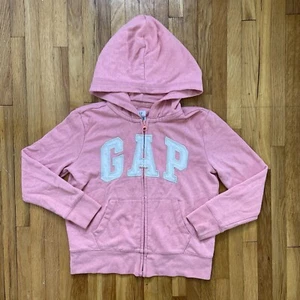 Gap Logo Zip Up Hoodie Sweatshirt Girls Size Medium 8 Coral Pink - Picture 1 of 14