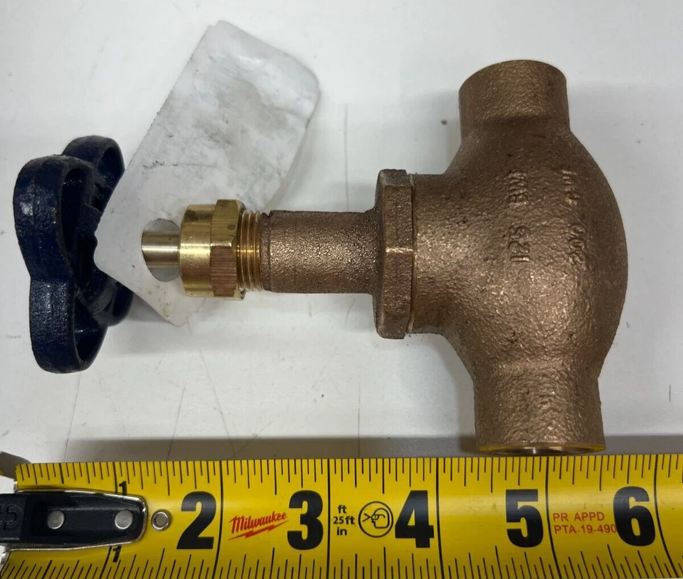 1" Nibco Bronze Globe Valve S-211-Y NJ2K008 Solder 125# 200psi Multi Turn Handle - Image 1 of 2