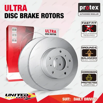 2 Front Protex Disc Brake Rotors for Ford Falcon Fairmont XA XB XW XY HUB TYPE - image 1 of 2