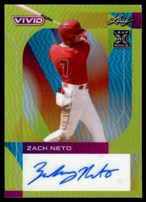 2022 Leaf Vivid Yellow AUTO RC Zach Neto Auto 30/50 #BA-ZN1 - Image 1 of 2