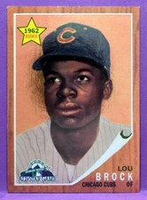 Lou Brock Cubs/Cardinals 1998 Topps All-Star Fanfest Foil 1962 Rookie Reprint #1