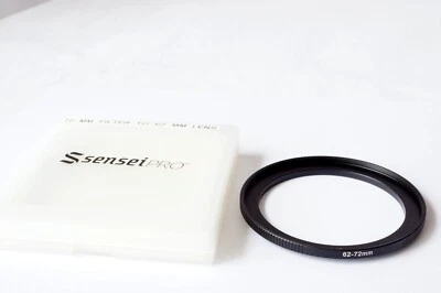 Sensei Pro 62-72mm step up ring aluminum knurled, Unused in Case - Image 1 of 3