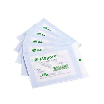 MEPORE ADHESIVE FABRIC DRESSING QUALITY MOLNLYCKE BRAND 6 x 7 CM 10PIECES